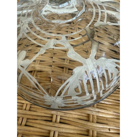 Antique 20's Art Deco Pedestal Candy Trinket Bowl Painted Sterling Overaly - Picture 7 of 16